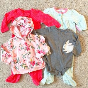 Carter's Baby Girl 4 Piece Bundle 6 Months